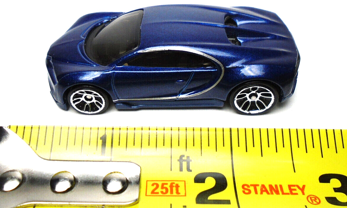 2018 HOT WHEELS 2016 BUGATTI CHIRON BLUE 1:64 DIECAST 2 3/4″ CAR WITH SILVER