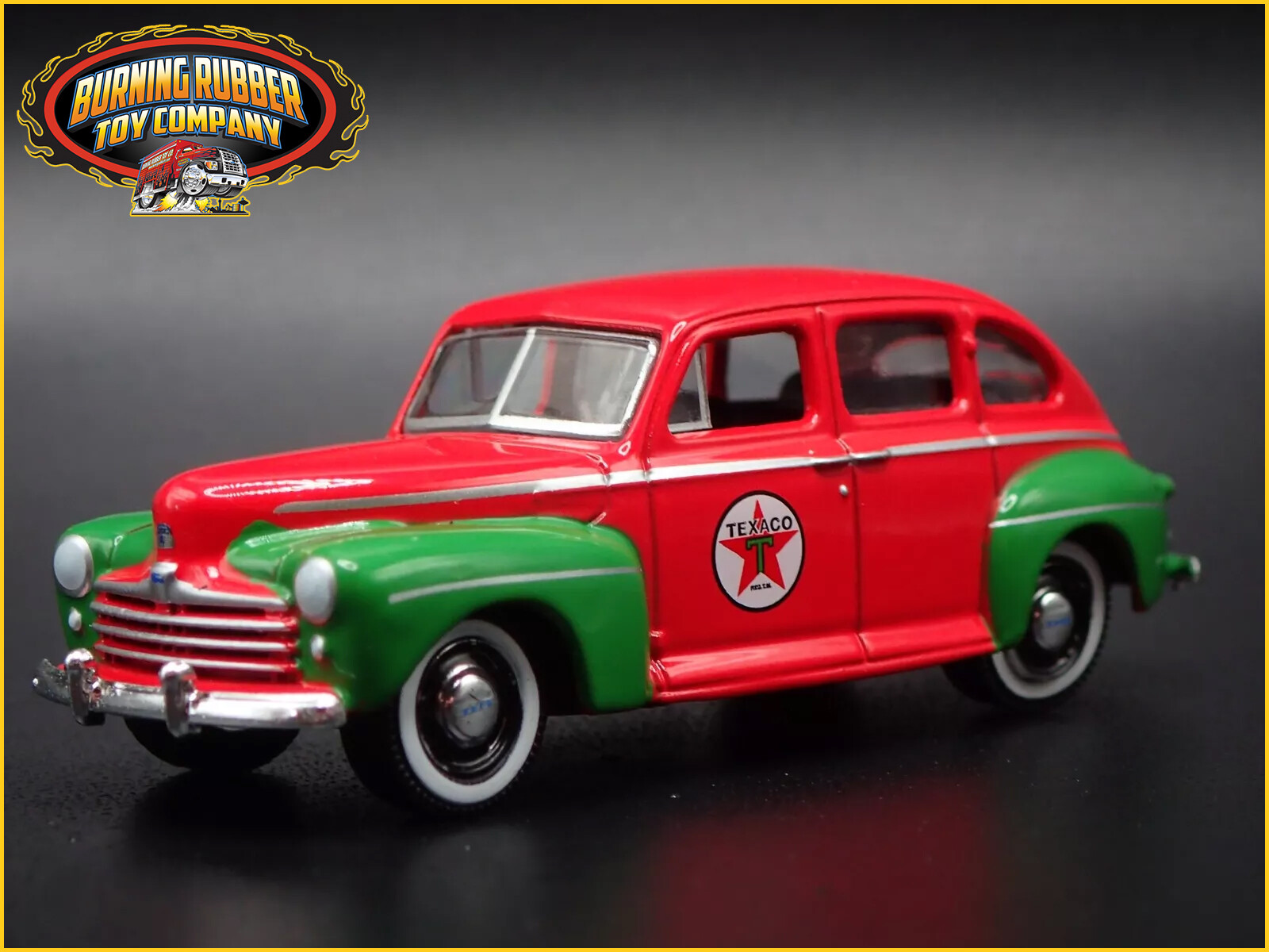 1948 48 FORD FORDOR SUPER DELUXE TEXACO OIL RED 1:64 SCALE DIECAST MODEL CAR