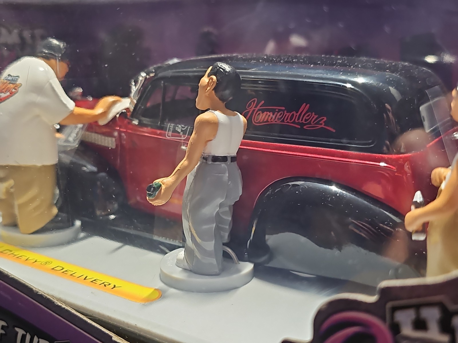 🔥Vntg 2003 Jada Toys Homie Rollerz ’39 Chevy Delivery With Figures 1:24 NISB🔥