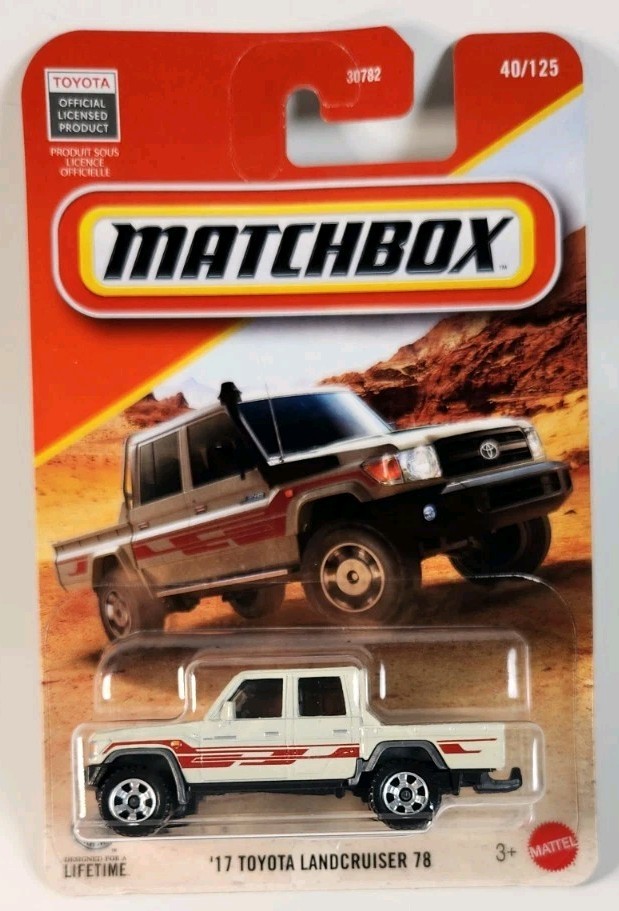 Matchbox ’17 Toyota Land Cruiser 78 White 2026 Pickup Diecast