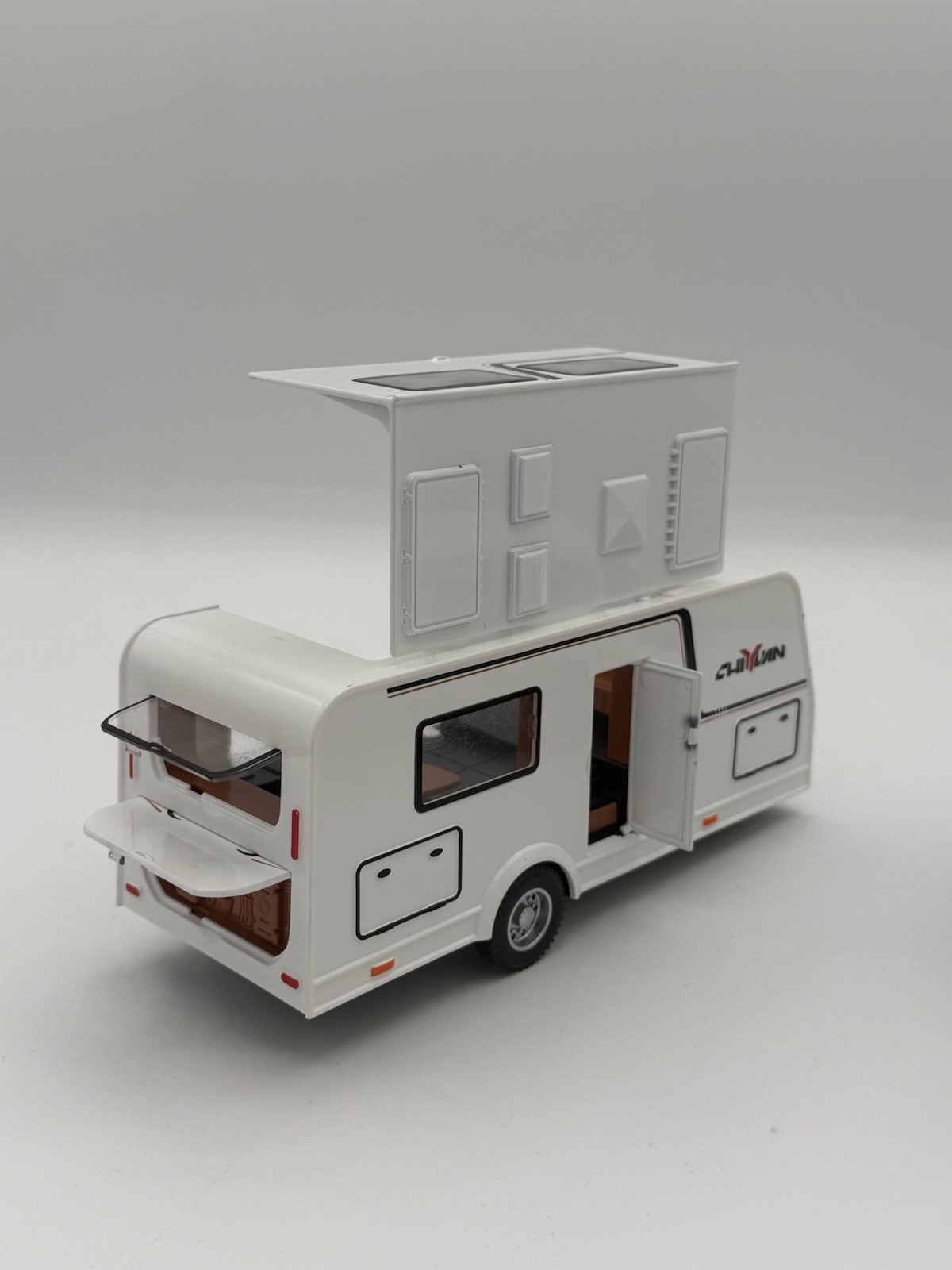 Mercedes G-Wagon AMG Toy Car with Camper Trailer Diecast Model 1:32, Doors Open