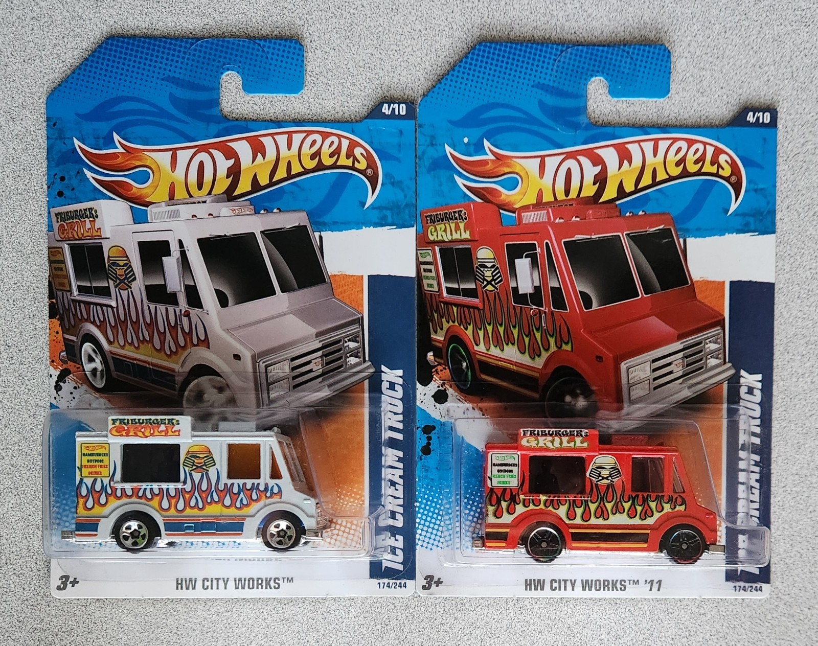 2011 Hot Wheels – HW CITY WORKS – TOW ICE CREAM FIRE TRUCK – 5 ALARM LOT