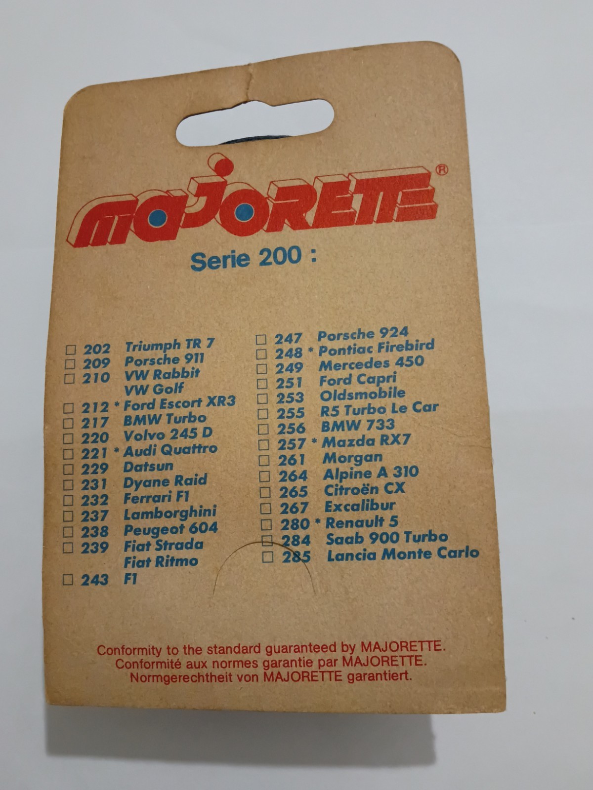 Majorette Action Moving Parts Excalibur No. 267 W/Crease, Shelf Wear, & Sticker