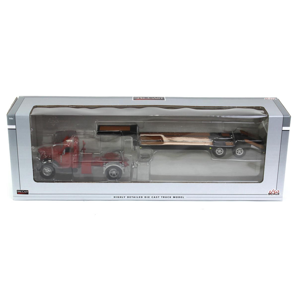 Spec Cast 1/50 Red International KB-8 with Tandem Axle Lowboy Trailer, 39510
