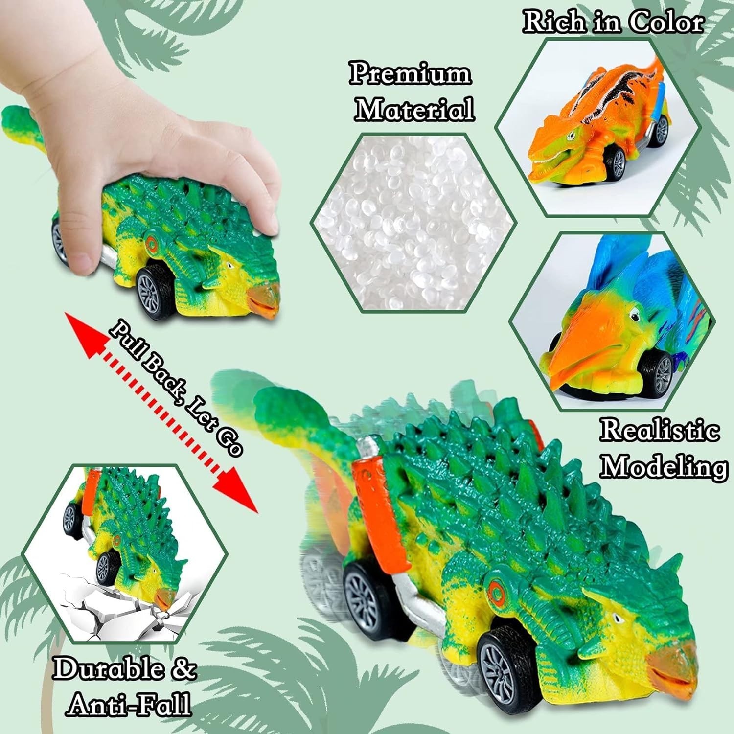 Exciting 6-Pack Dinosaur Toy Cars for Kids – Perfect Gift Set for Toddler Fun