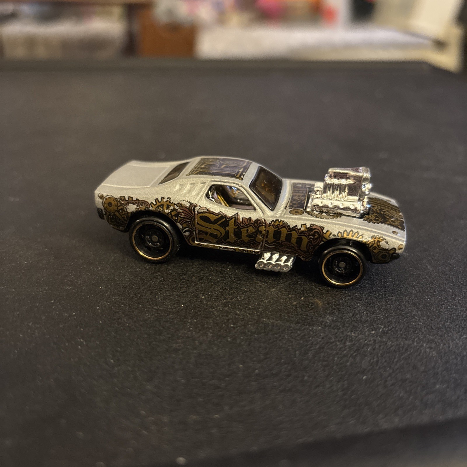 Hot Wheels 2015 Rodger Dodger Rare Steam Punk Flat Silver Gold Rims Original 111