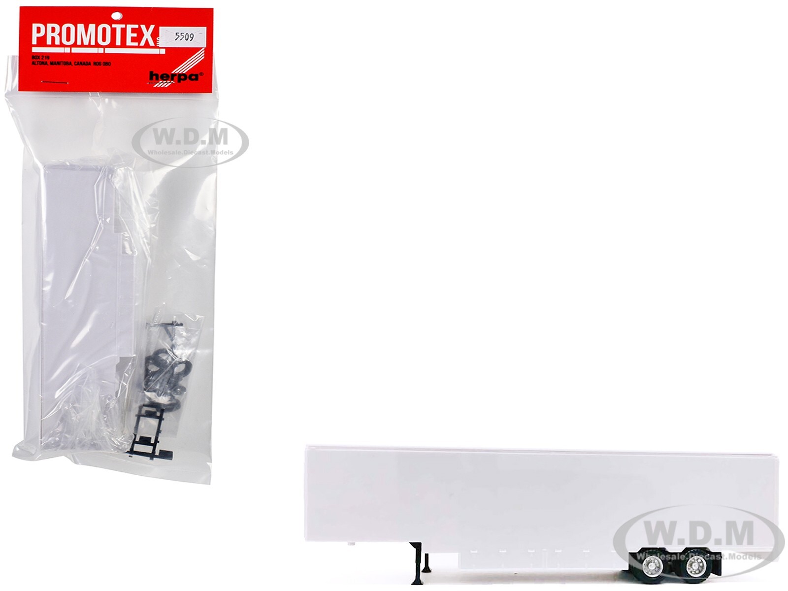 48FT MOVING VAN TRAILER LIGHT GRAY 1/87 (HO) MODEL BY PROMOTEX 005509 GR