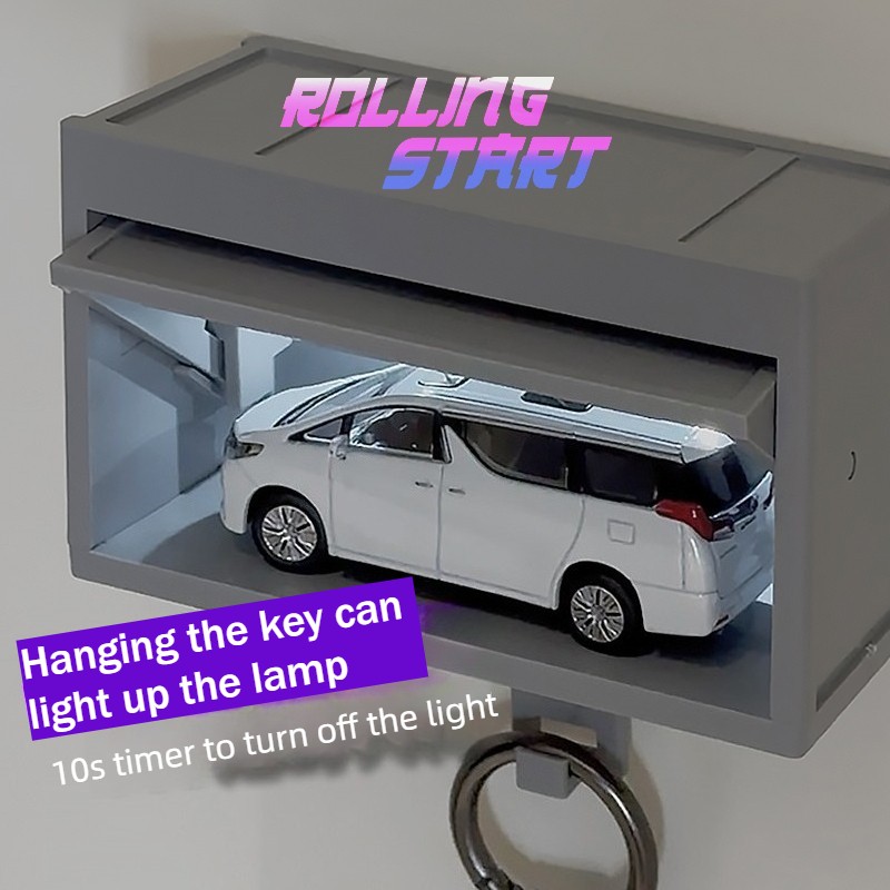 1:64 Diorama Induction Light Garage Model Key Holder Car Key Rack Display Model