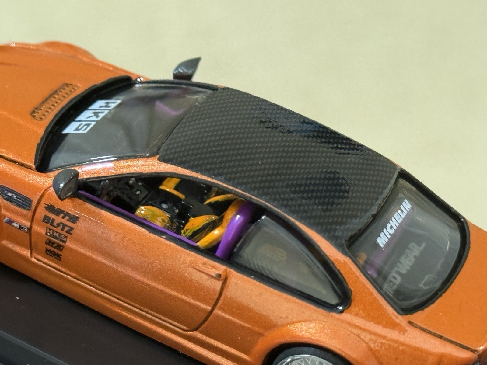 Hot Wheels BMW M3 E46 1:64 Custom Orange/Black Metal Diecast Car Ltd Ed