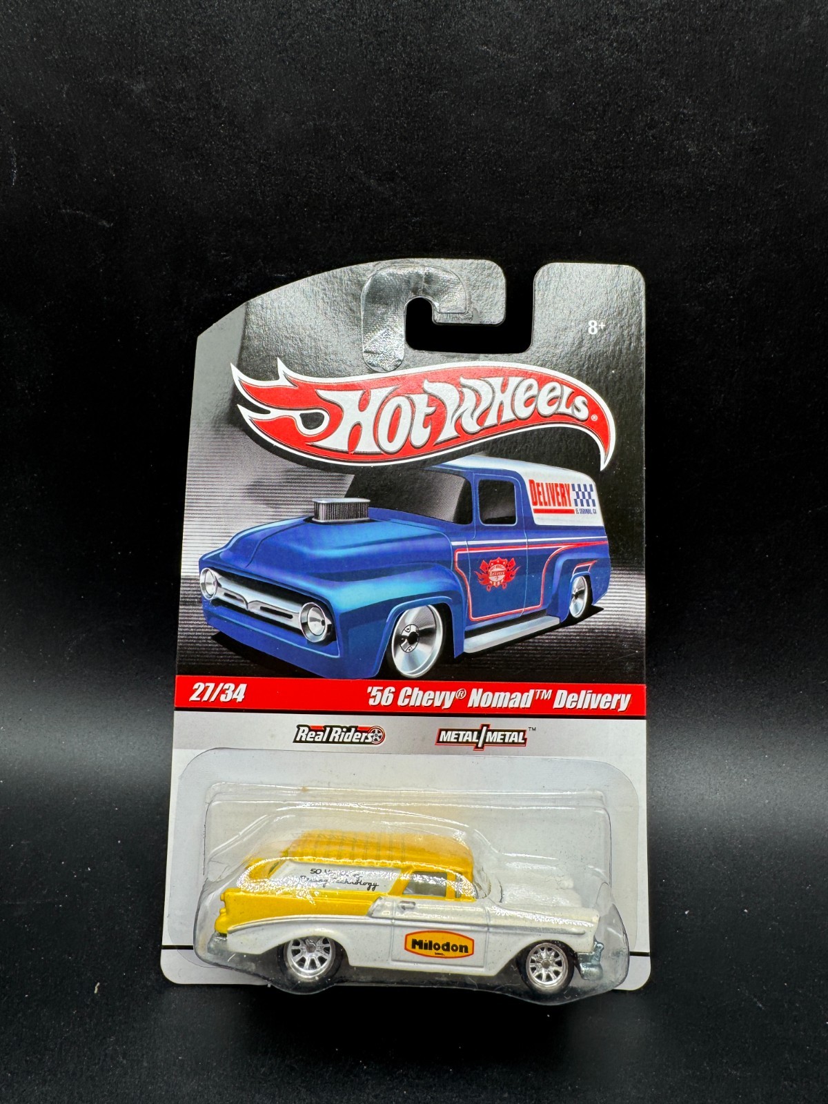 Hot Wheels 2010 Slick Rides #27/34 ’56 Chevy Nomad White/Yellow – Real Riders V3