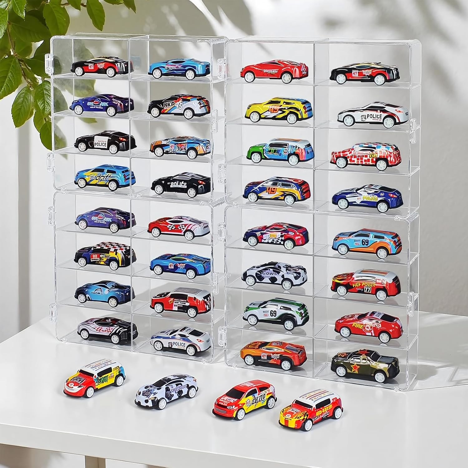 US Clear Acrylic Display Case Storage Box Stackable For 1/64 Scale Diecast Cars