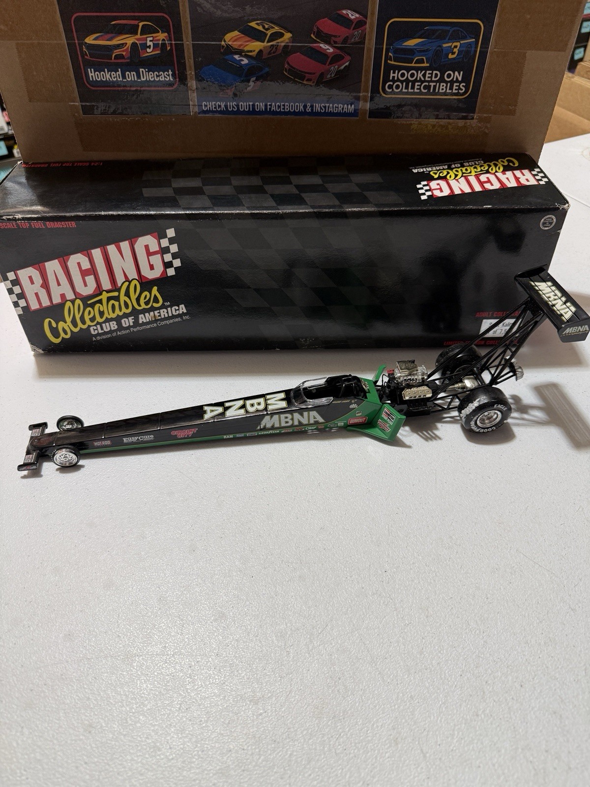 CORY MCCLENATHAN MBNA 1999 NHRA Top Fuel Dragster 1/24 Diecast WRONG BOX