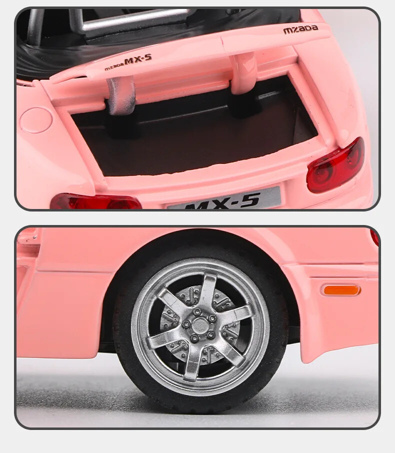 1:32 Scale Mazda Miata MX-5 Alloy Sports Model Diecast Car With Sound And Light