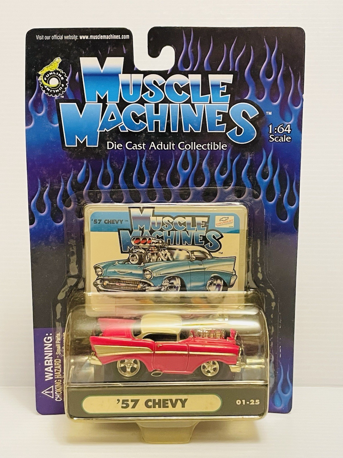 3 Muscle Machines ’55 Nomad ’57 Chevy ’53 Chevy PU 1:64 scale Die Casts Sealed.