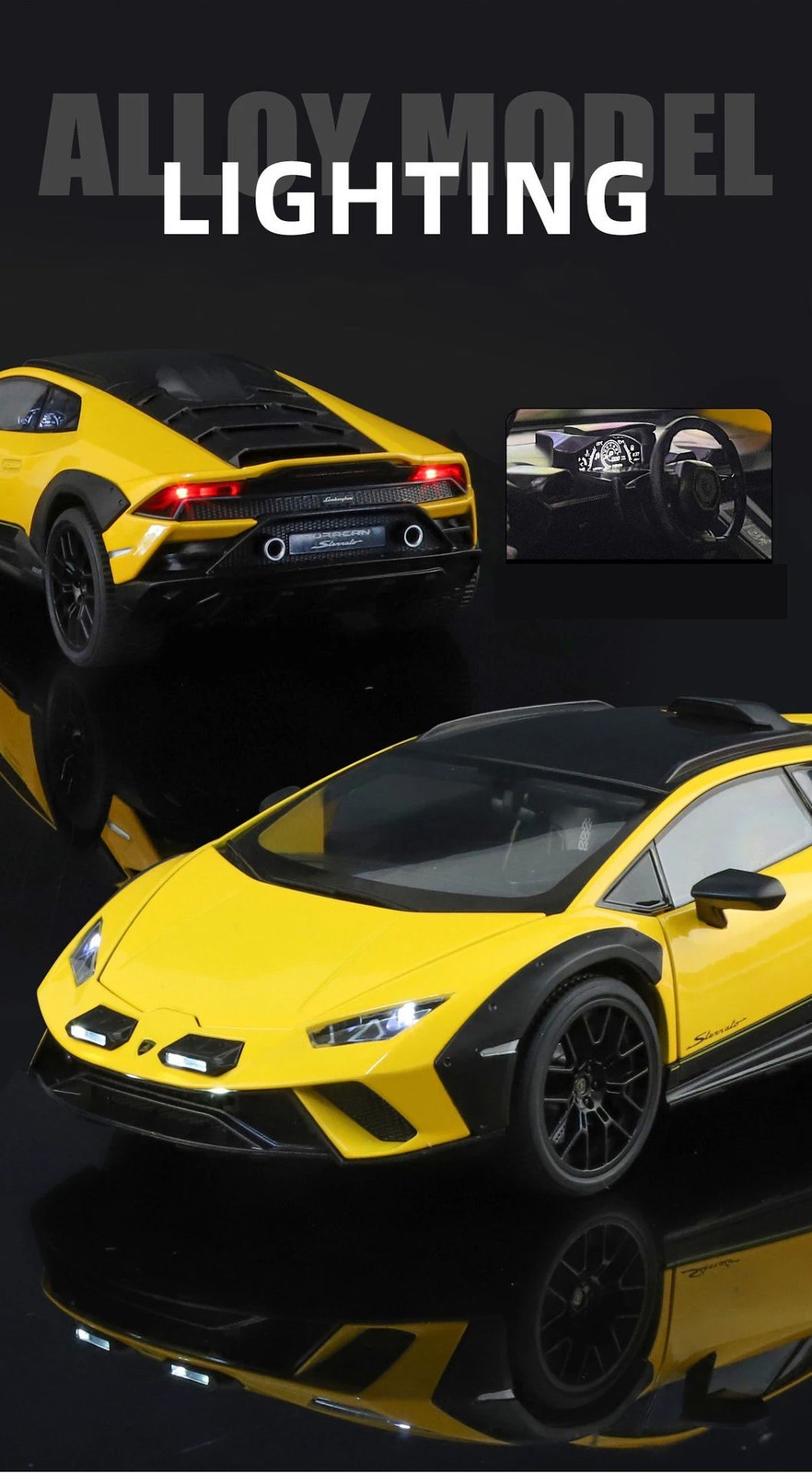 1:18 Lamborghini Huracan Sterrato Alloy Sports Car Model Diecast Metal Track Rac
