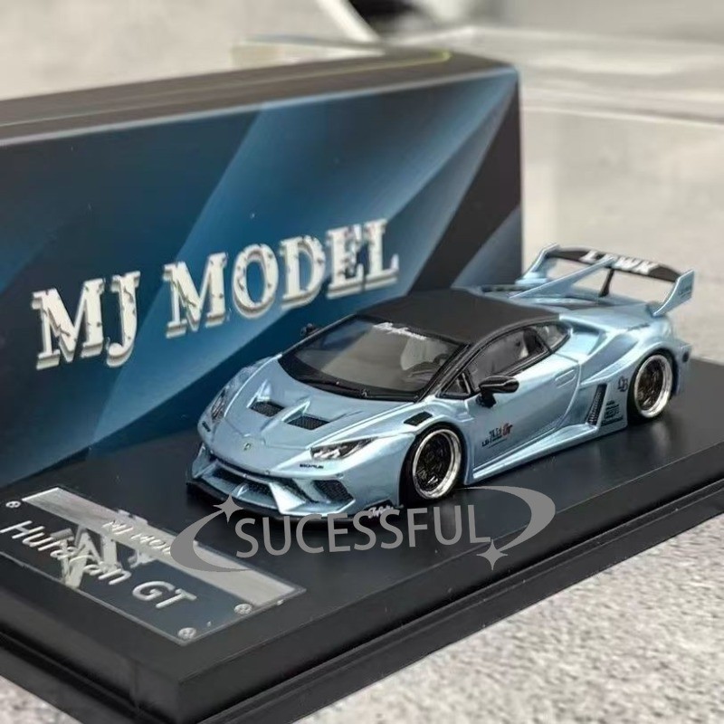MJ 1:64 Blue Lamborghini Huracan Alloy Diecast Collectible Car Model