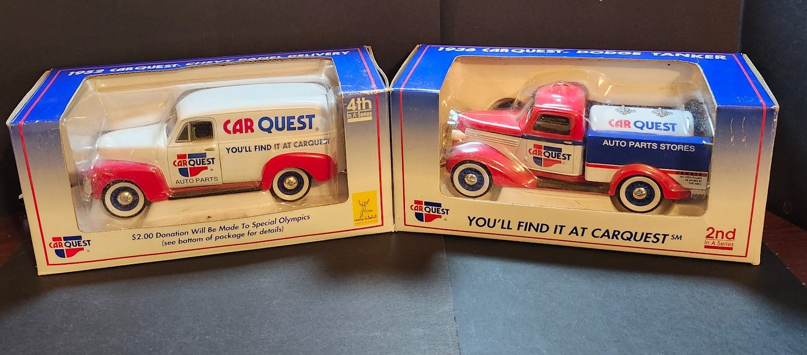 1952 Chevy Panel Delivery & 1936 Dodge Tanker Carquest 1:25 Scale Free Shipping