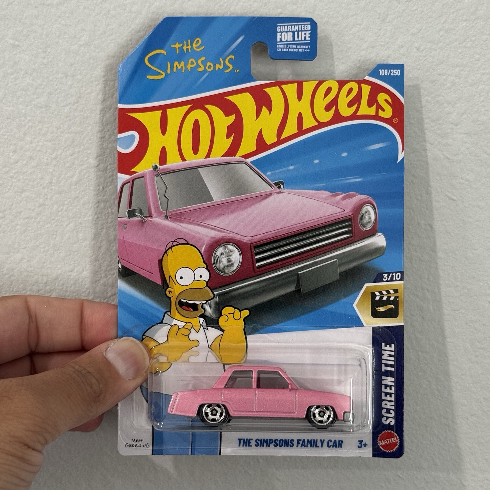 Hot Wheels The Simpsons Family Car Screen Time 1:64 Diecast Pink