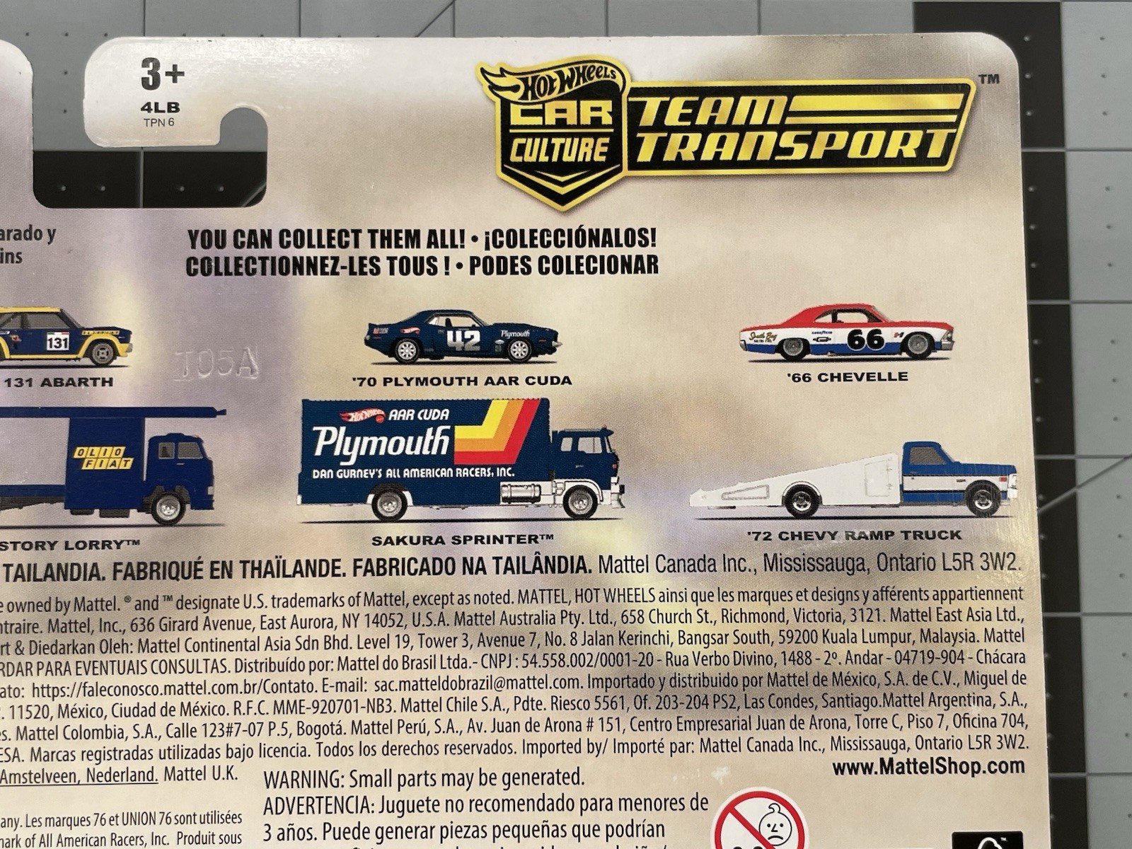 Hot Wheels Team Transport #62 Fiat 131 Abarth and Second Story Lorry