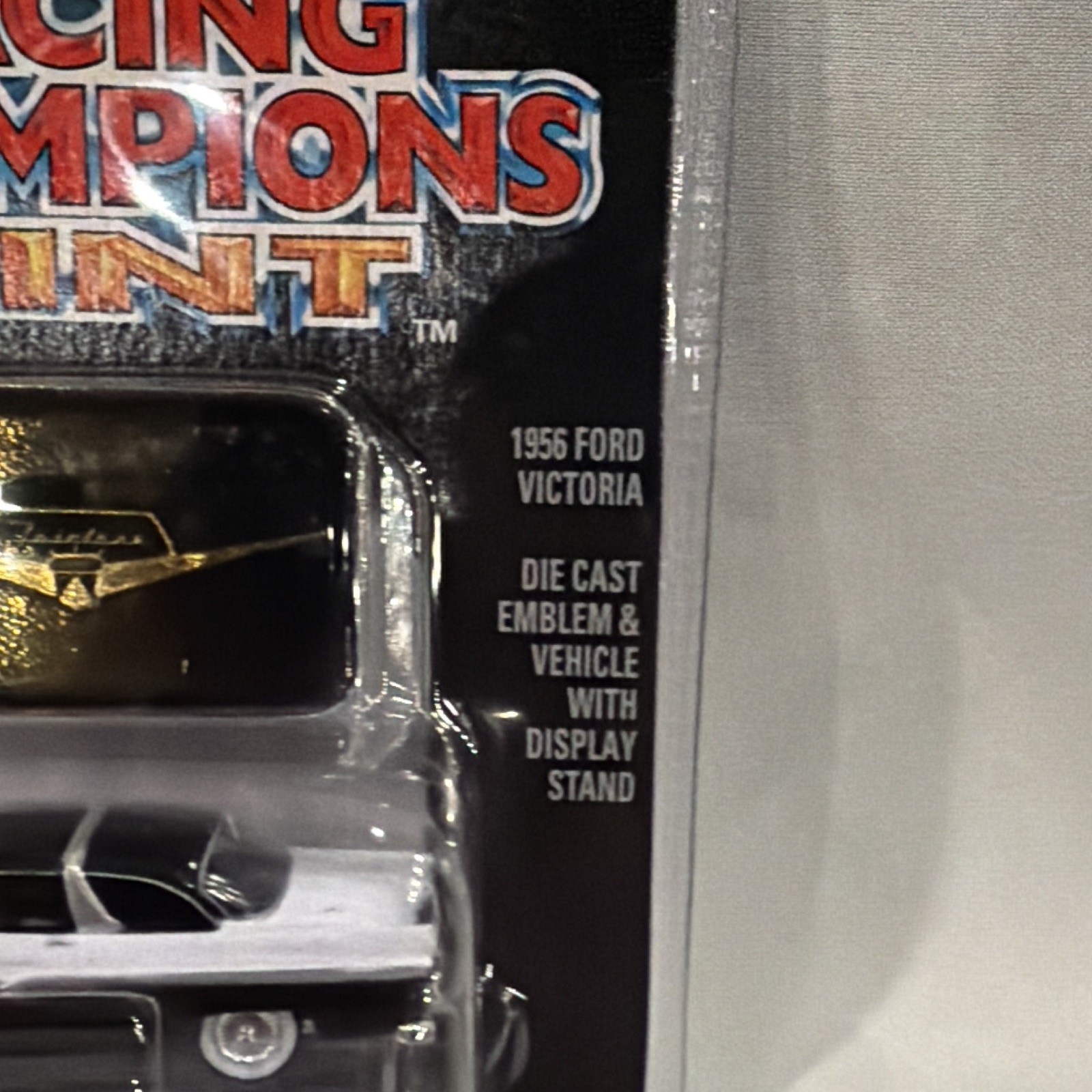 Racing Champions Mint 1:63 1956 Ford Victoria Black/White Diecast w/ Stand