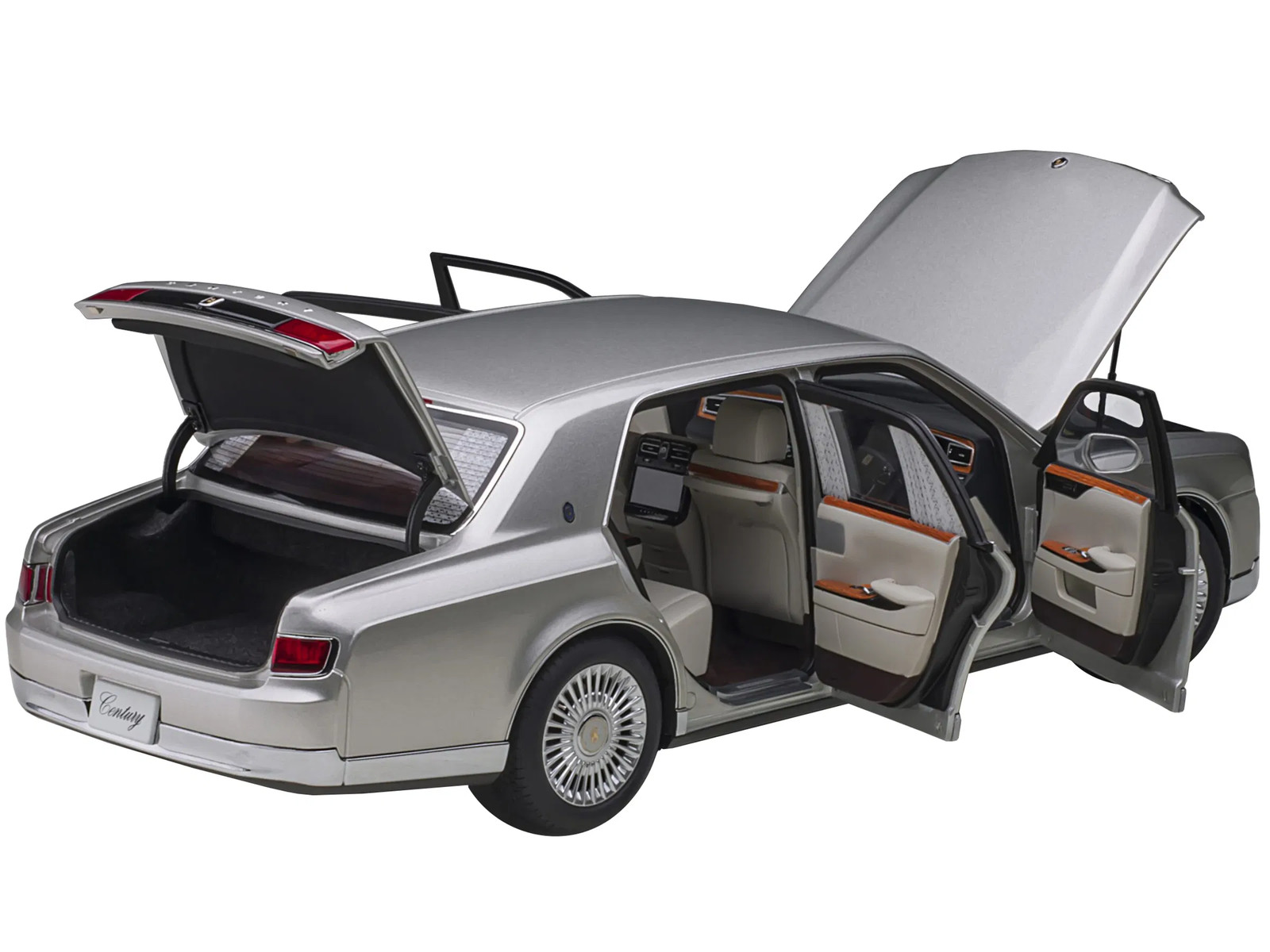 Toyota Century with Curtains RHD (Right Hand Drive) Silver Special Edition 1/18