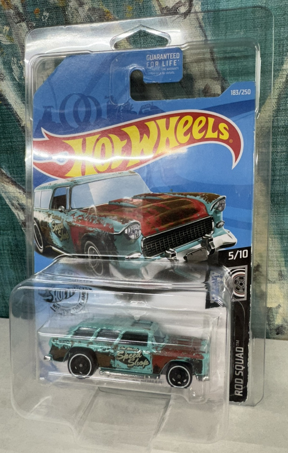 Hot Wheels Rod Squad 5/10 CLASSIC ’55 NOMAD #183 Aqua/Rust NEW w/Protector