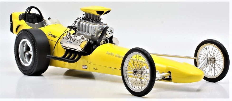 Dragster Race Car Classic Custom Hot Rod Racer Promo Model Drag Carousel Yel1 18