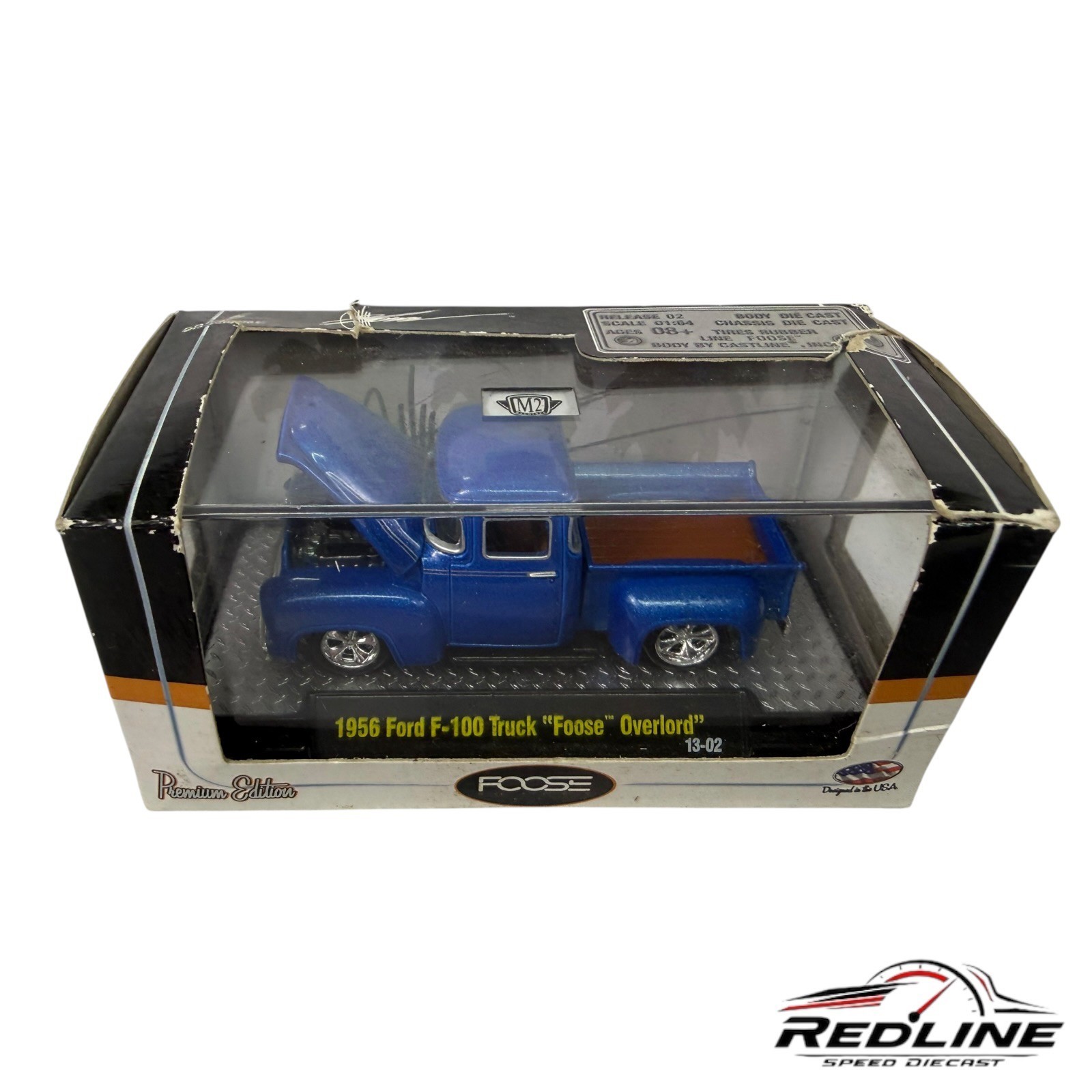 🇺🇸M2 Machines FOOSE 1956 Ford F-100 Truck “Foose Overload” Blue H1🇺🇸