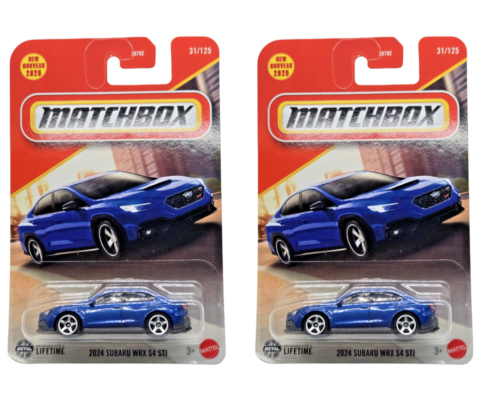 2025 Matchbox 2024 Subaru WRX S4 STI #31 Metalflake Blue JDM – Set of 2