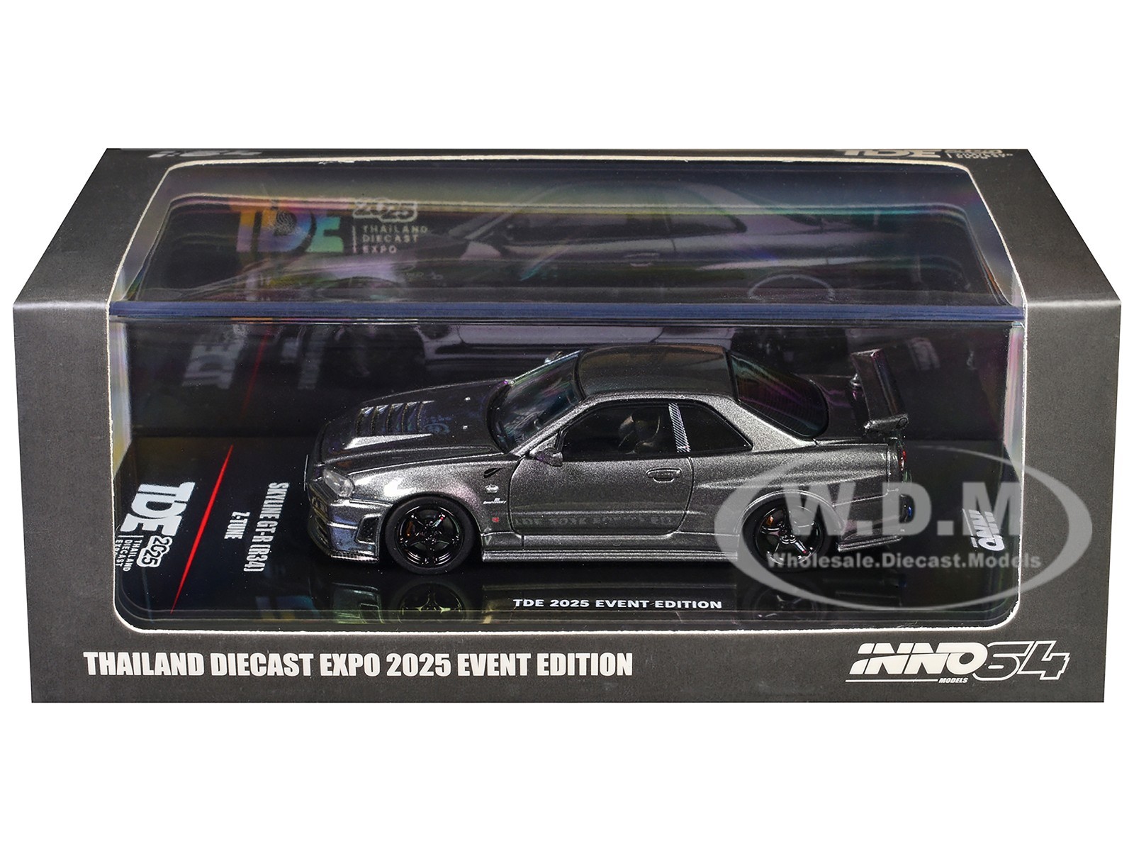NISSAN SKYLINE GT-R R34 Z-TUNE RHD GRAY TDE 25 1/64 INNO MODELS IN64-R34ZT-TDE25