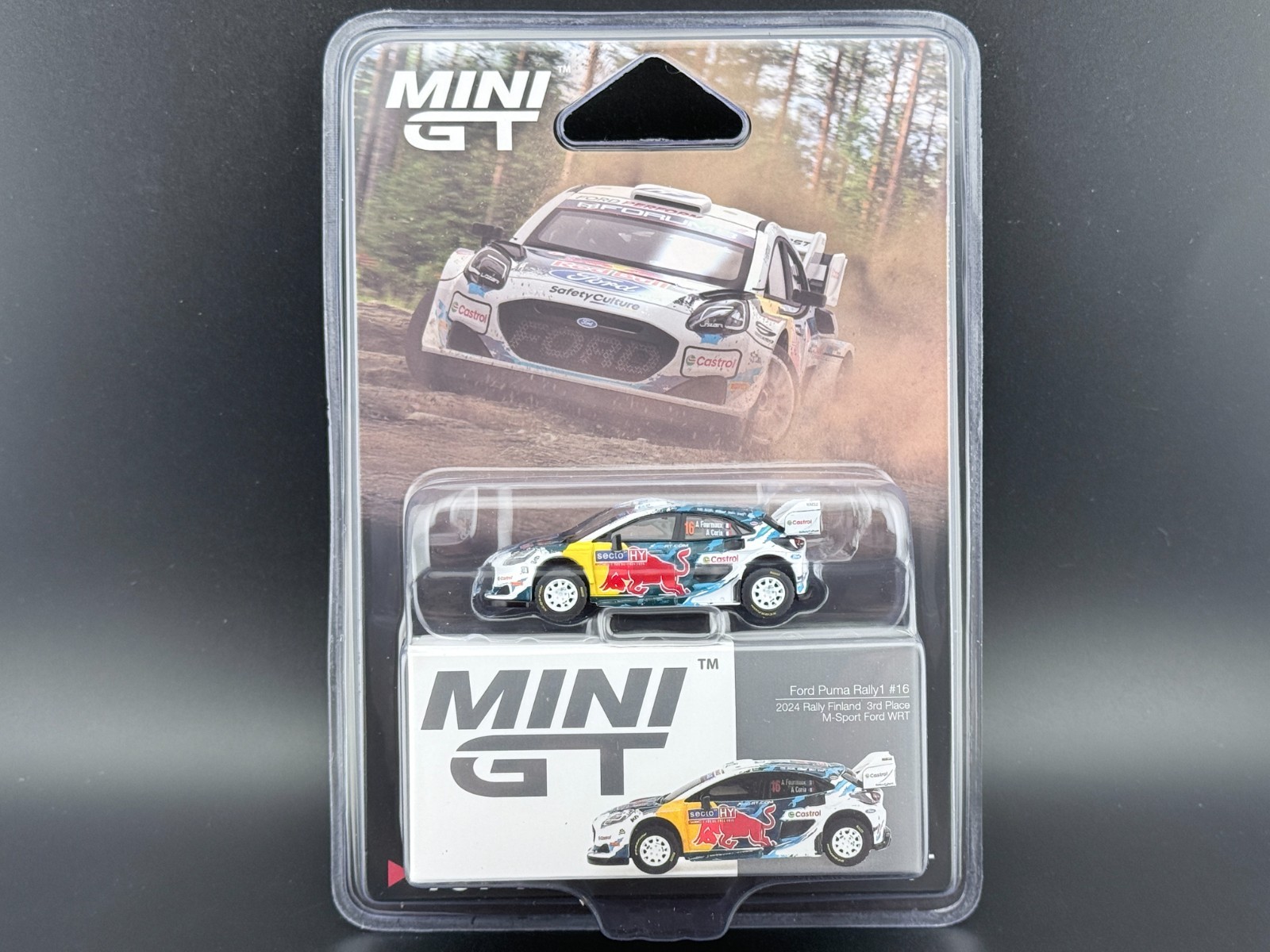 Mini GT Ford Puma Rally1 #16 M-Sport Ford WRT 2024 Finland 3rd Place #1074 1/64