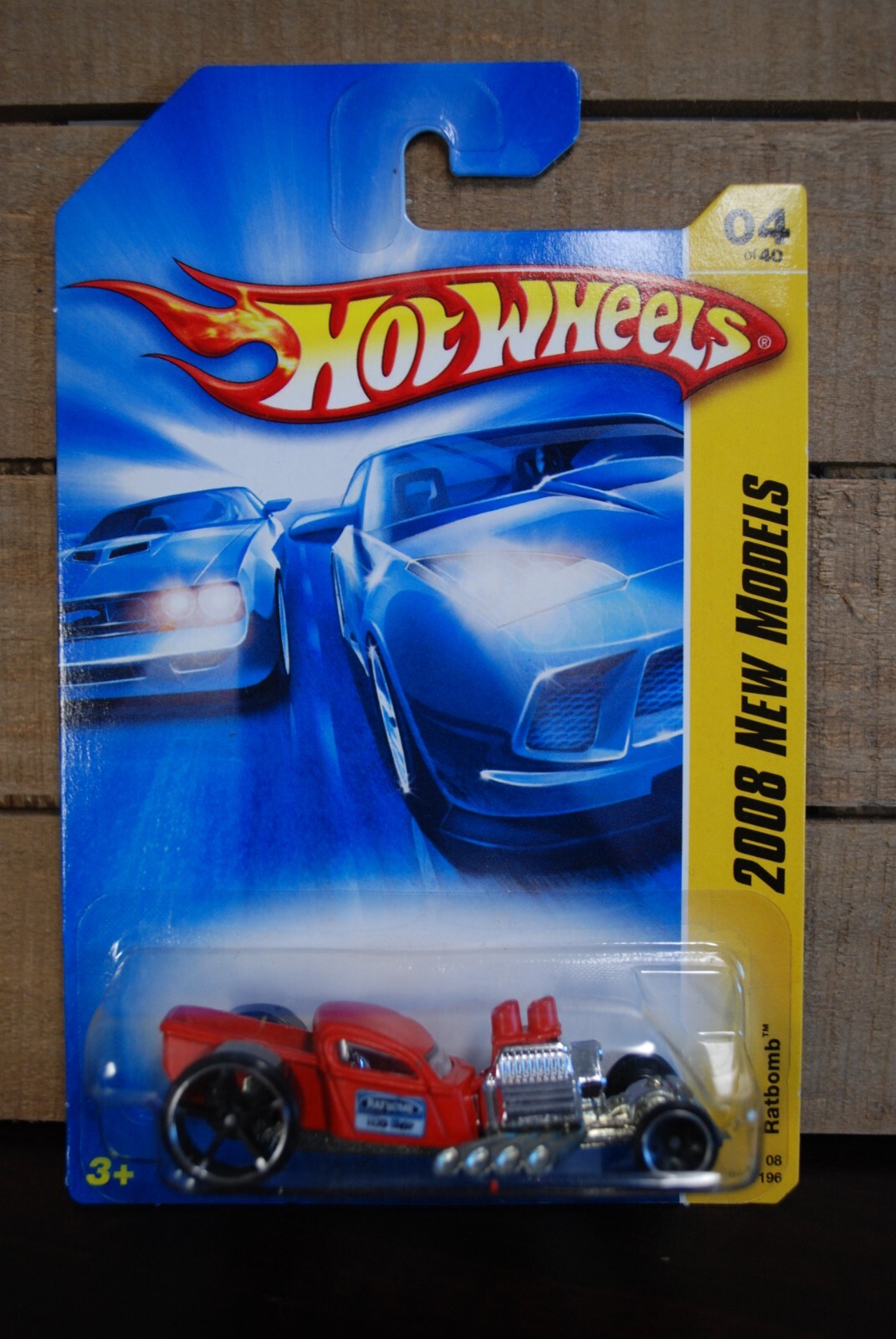 HOT WHEELS 1/64 DIECAST CAR RATBOMB RAT ROD 34 FORD TRUCK RED ©2007 ISSUE