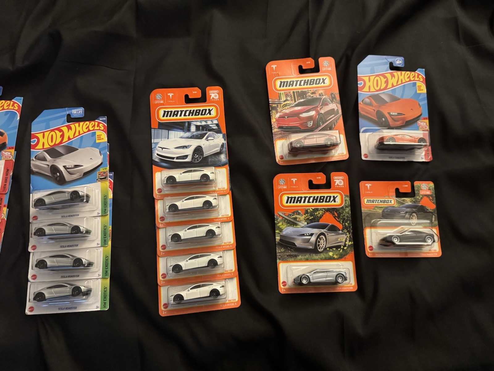 Tesla Roadster, Model S, X, 3 – Hot Wheels & Matchbox Car Lot – 104 TOTAL CARS