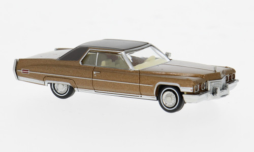 BREKINA 1972 CADILLAC DEVILLE BROWN / DARK BROWN HO 1/87 PLASTIC