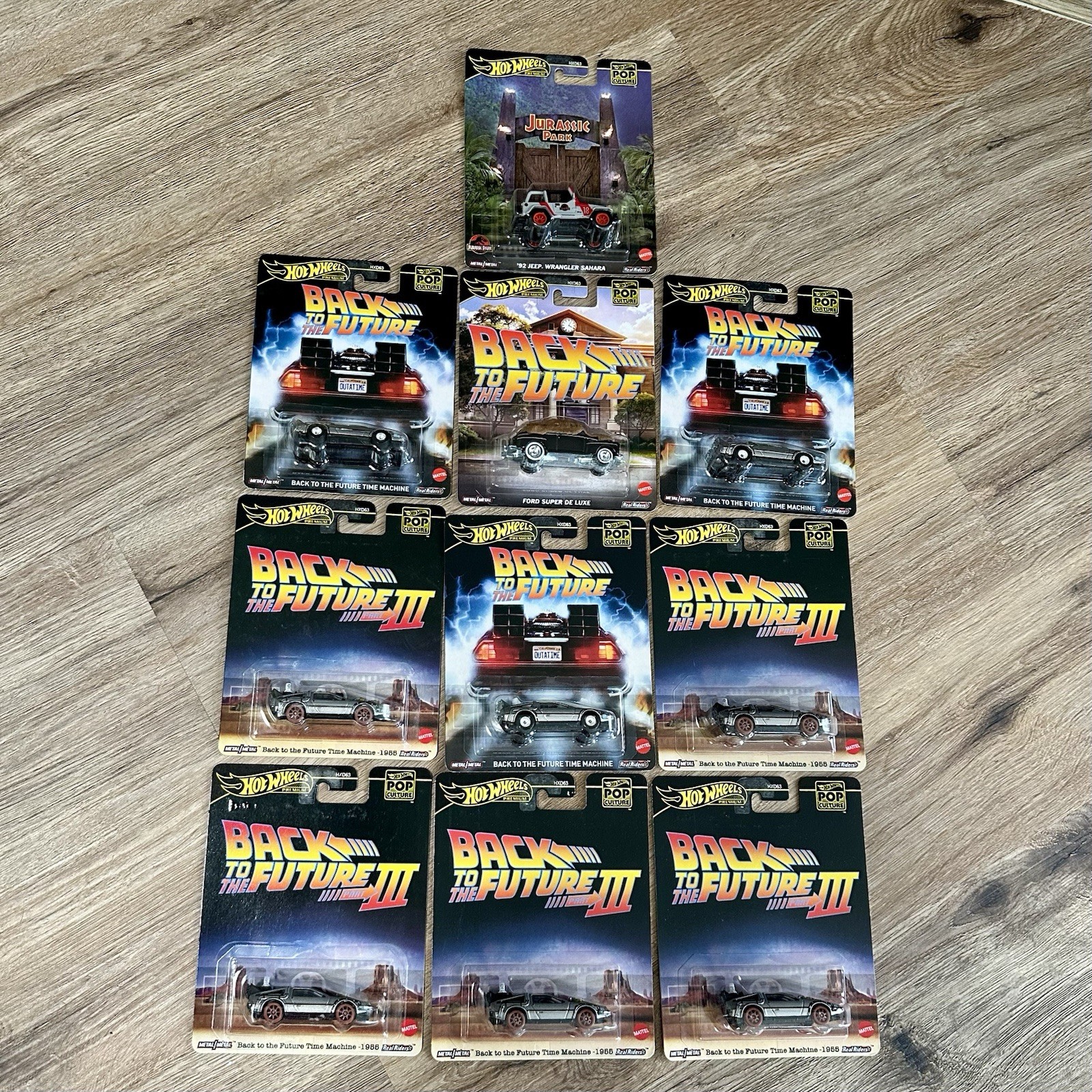 10 Hot Wheels Pop Culture Back to the Future Time Machine Diecast Jurassic Park