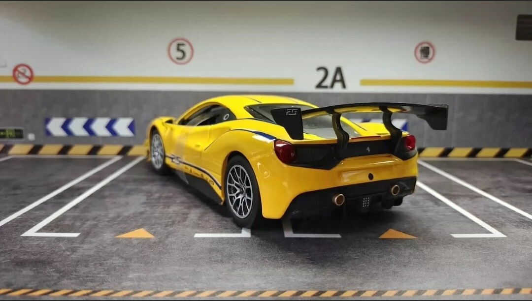 Ferrari 488 Challenge alloy model car 1:24 yellow