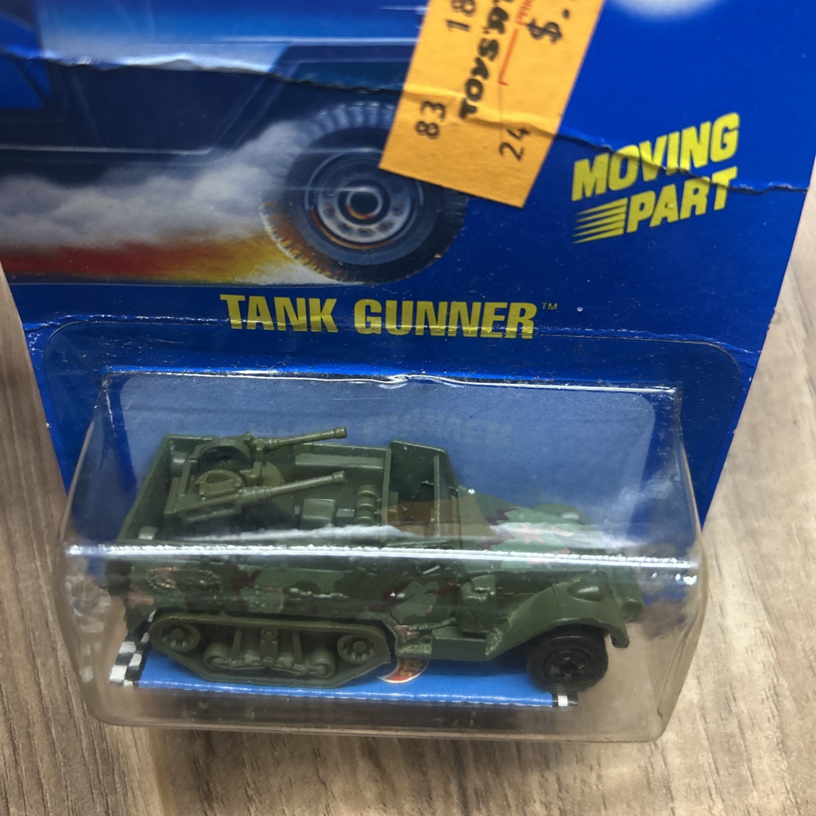 Hot Wheels 1989 Tank Gunner #83 – Rare Blue Card Military Vehicle