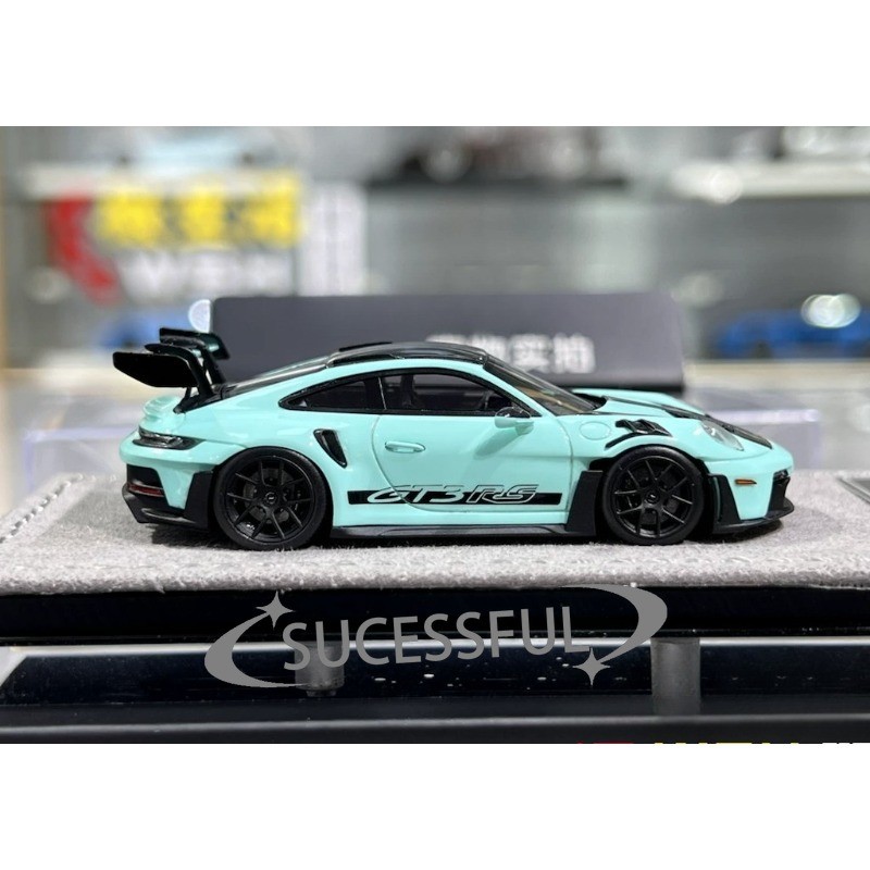 1:64 HH Light Blue Porsche 992.1 GT3 RS Resin Diecast Display Car
