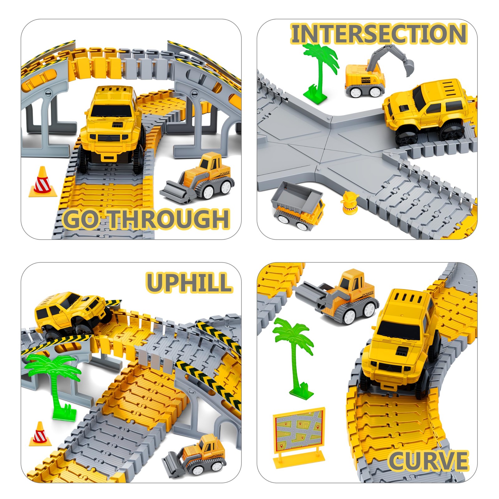 Kids Toys 253 PCS Construction Race Tracks Toy for 3 4 5 6 7 8 Year Old Boys …
