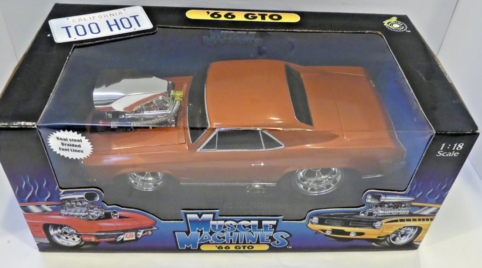 MUSCLE MACHINES BY FUNLINE Too Hot 1966 GTO – BURNT ORANGE 1:18 INCREDIBLE!!!