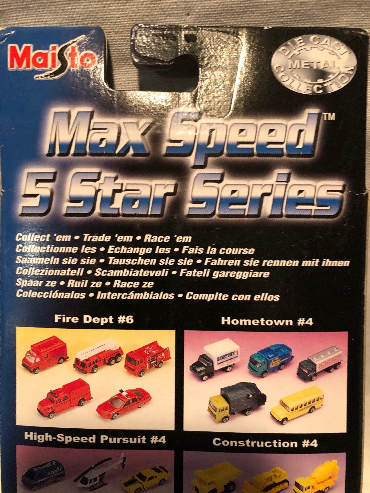 Vintage Maisto Hometown Max Speed 5 Star Series Diecast Metal Collection 2001