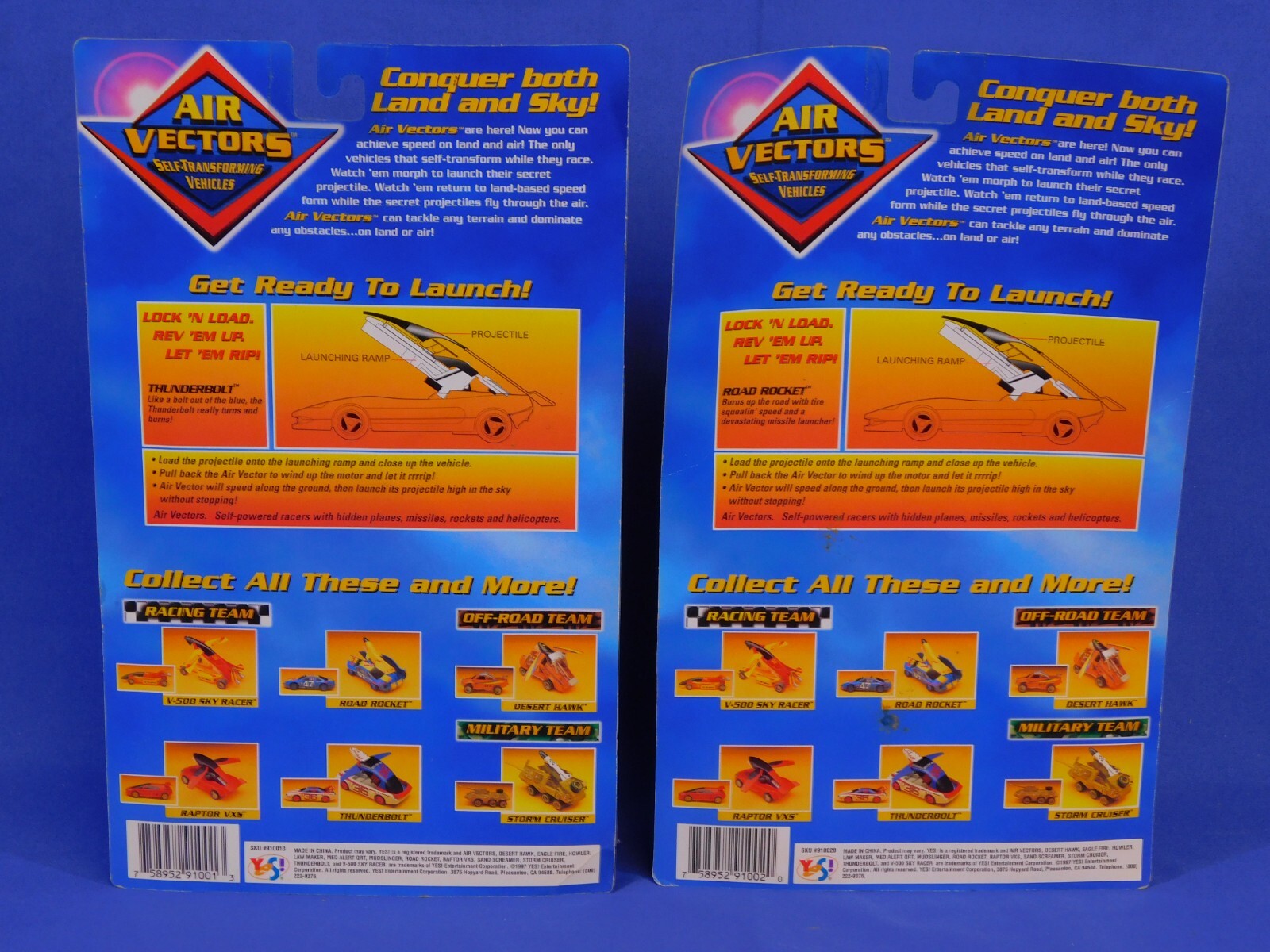 AIR VECTORS 6 MOC LOT 1997 SELF-TRANSFORMING VEHICLES YES TOYS