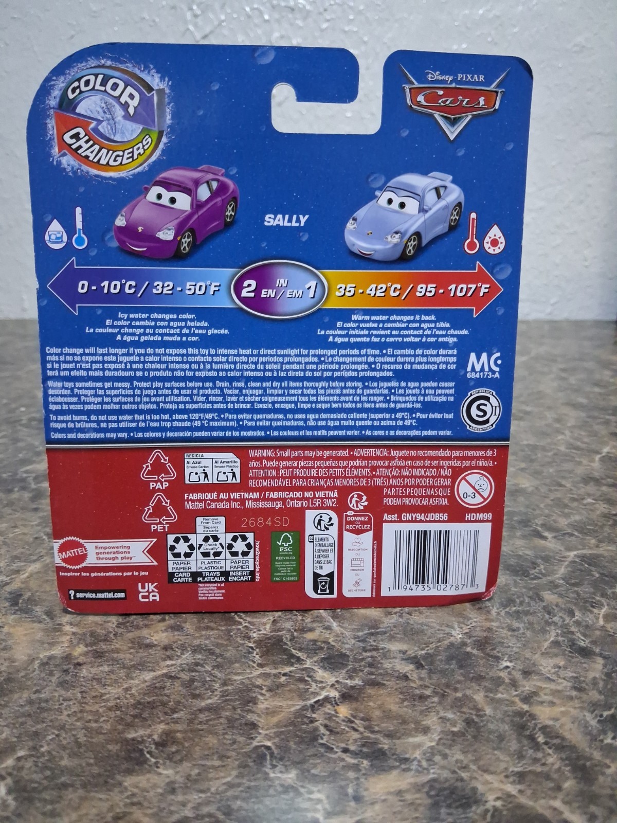 Disney Pixar Cars Sally New Color Changers 2 In 1 Purple/Blue New In Box