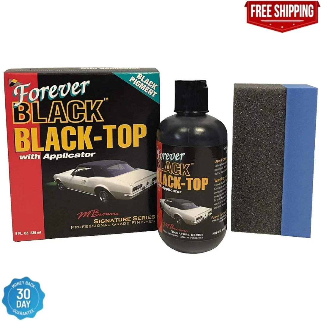 Forever Black Convertible Top Restorer Gel 8 Fl Oz Long Lasting UV Protection