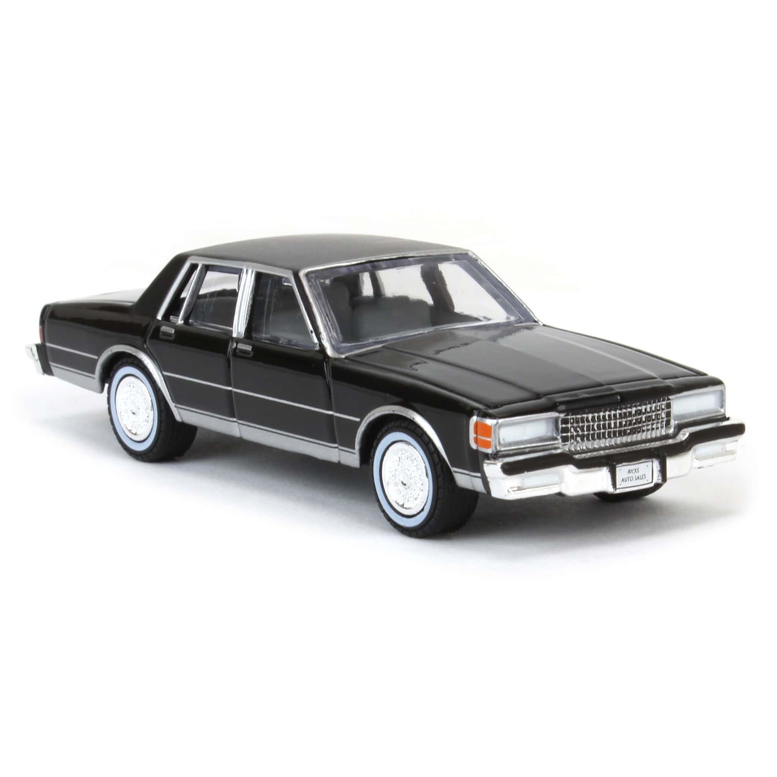 1/64 1988 Chevy Caprice Classic Brougham, Black, Rick’s Auto Sales GL51624