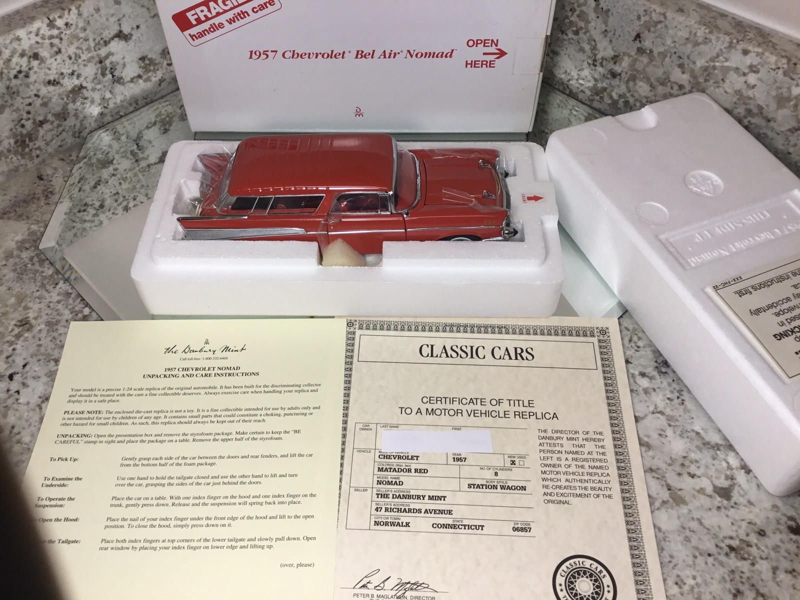 Danbury Mint 1957 Chevrolet Nomad Station Wagon 1/24 “BNIB” Complete