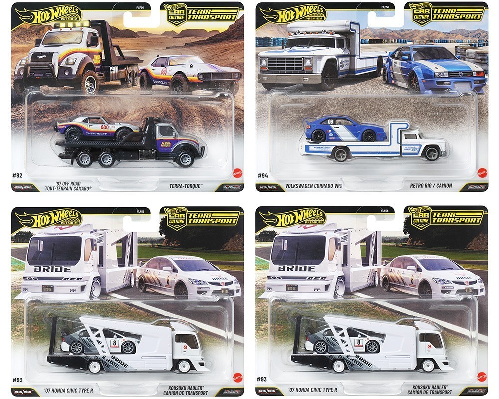 2026 Hot Wheels Premium Team Transport L Mix Factory Sealed Case of 4 FLF56-957L