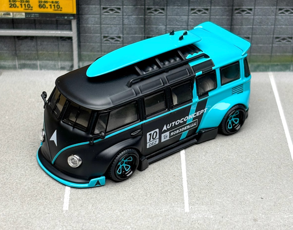 Liberty 1:64 Black Blue VW T1 Kombi Van Camper Sports Model Diecast Metal Car