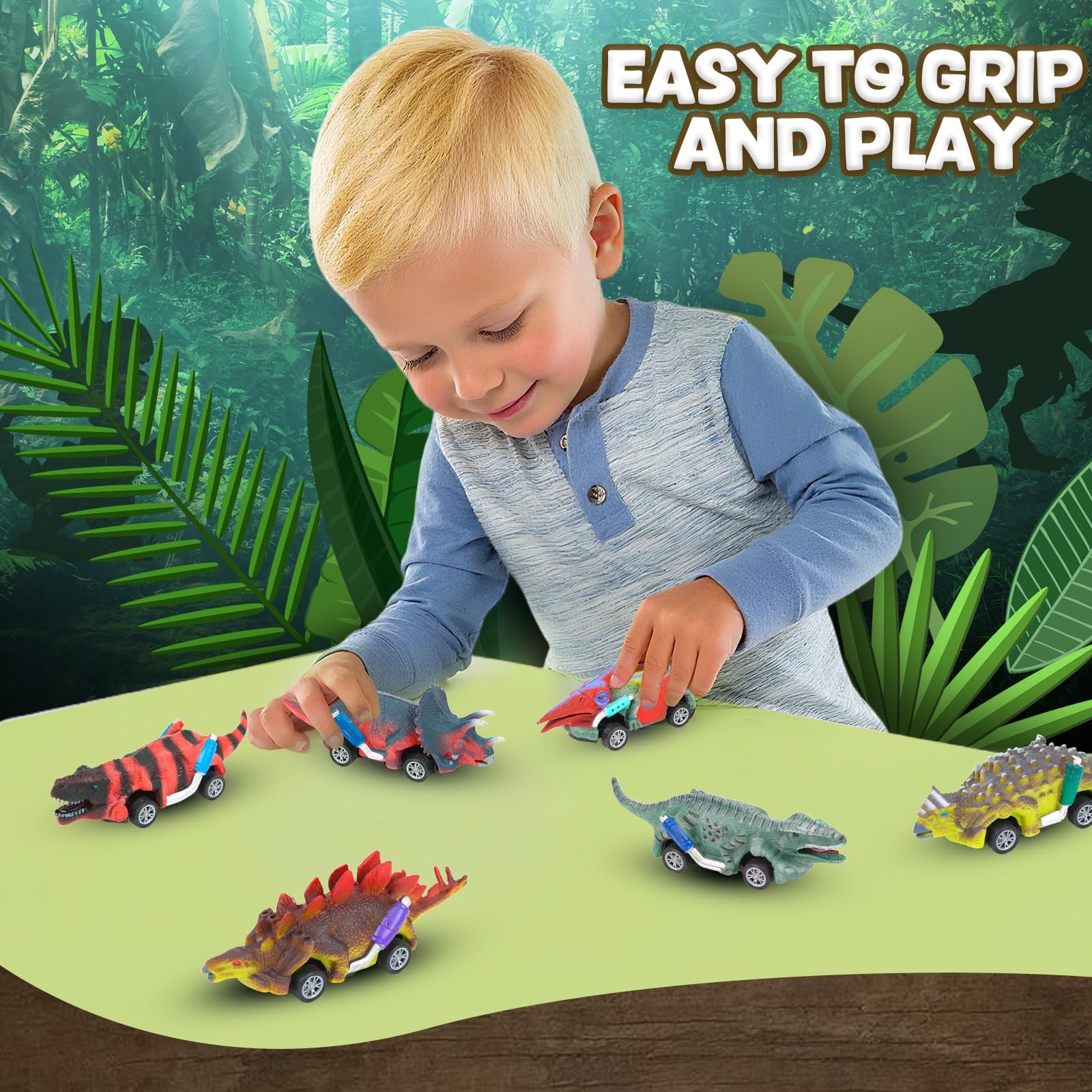 Educational Toys for 3 4 5 6 7 8 9yr Year Old Boys Birthday Gift Dinosaur Cars