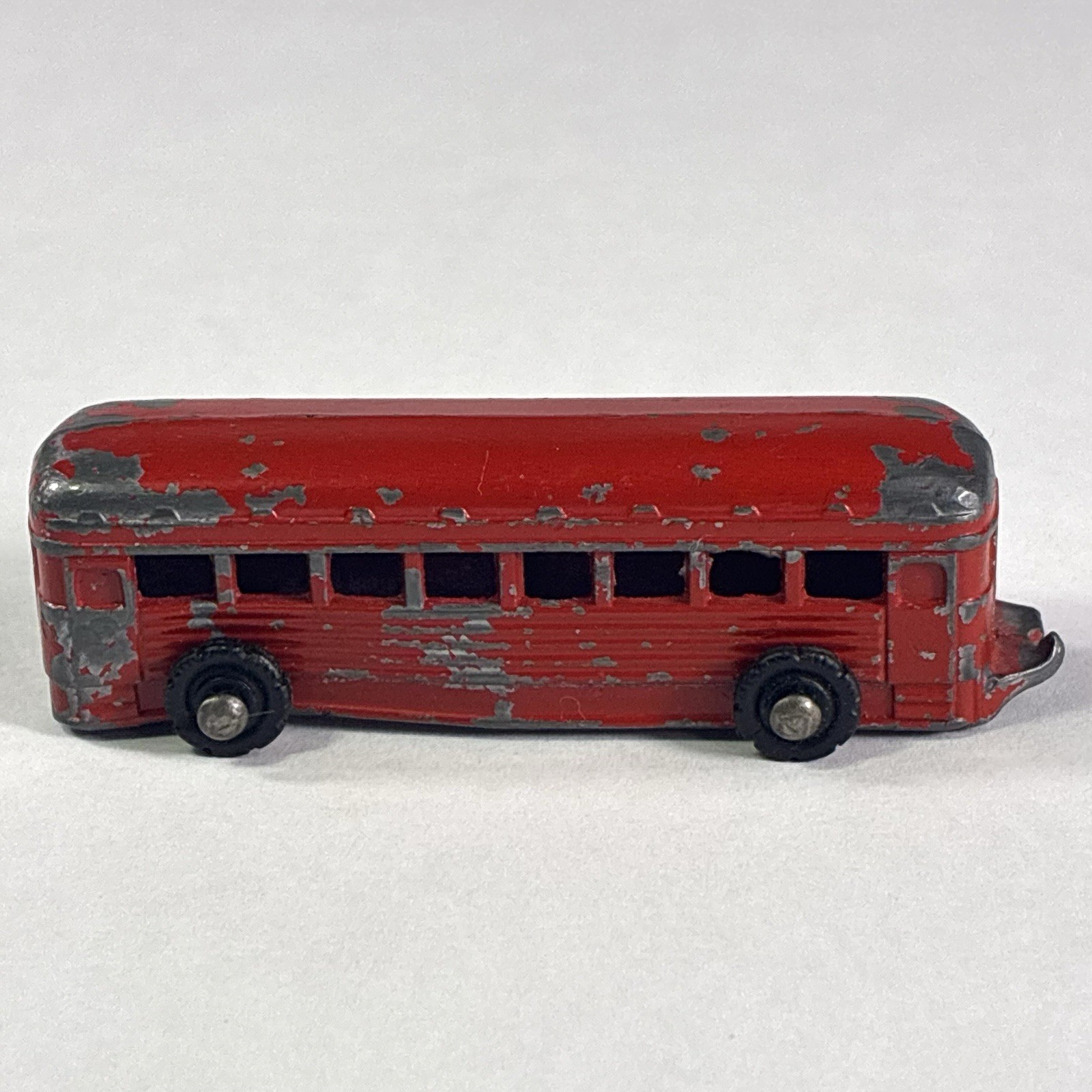 Vintage Red Diecast 1940s Coach Bus 2.5” Steel Toy